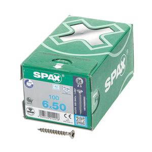 Spax Spaanplaatschroef platverzonken kop RVS pozidriv 6.0x50mm (per 100 stuks)