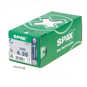 Spax Spaanplaatschroef platverzonken kop verzinkt pozidriv 4.0x35mm (per 1000 stuks)