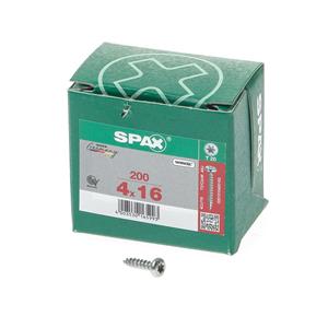 SPAX Spanplattenschraube Halbrundkopf mit Innenstern-T-Kraftangriff Abmessung:4,0 x 16mm Lieferumfang: 200 Stück