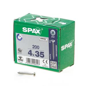 Spax Senkkopf, Kreuzschlitz Z, Vollgewinde 4,0 x 35 mm, 200 Stück
