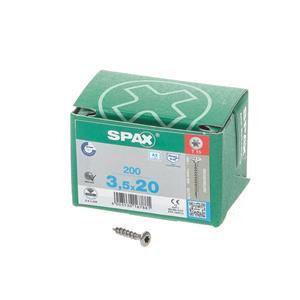 Spax Spaanplaatschroef lenskop RVS T-Star T15 3.5x20mm (per 200 stuks)