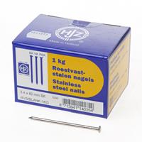 Hjz RVS nagels bombe kop 3.4 x 80mm 1kg