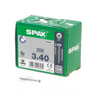 SPAX - Universalschraube SeKo St znblk Vollgewinde Kreuzschlitz Z 1, 3x40mm