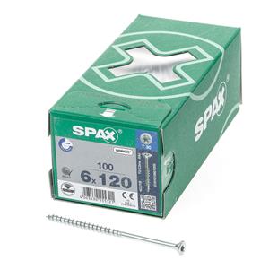 Spax Spaanplaatschroef platverzonken kop verzinkt T-Star T30 deeldraad 6.0 x 120mm