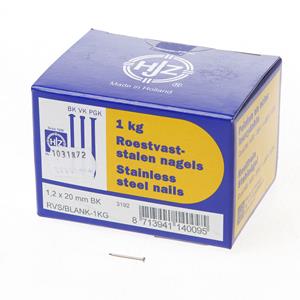 Hjz roestvaststaal nagels bombé kop 1.2 x 20mm 1kg