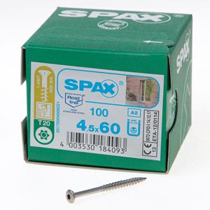 Spax Spaanplaatschroef lenskop roestvaststaal pozidrive 4.5 x 60mm