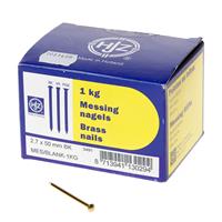 Hjz Messing nagels bombe kop 2.7 x 50mm 1kg