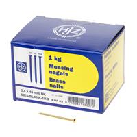 Hjz Messing nagels bombe kop 2.4 x 45mm 1kg