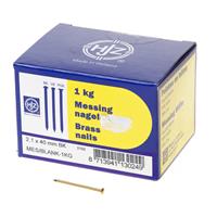 Hjz Messing nagels bombe kop 2.1 x 40mm 1kg