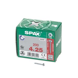 200x Spax Spanplattenschraube, Torx, panhead, Größe 4,0 x 25 mm