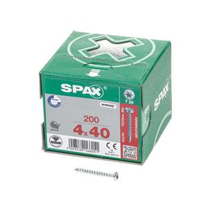 200x Spax Spanplattenschraube, Torx, panhead, Größe 4,0 x 40 mm