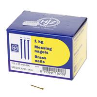 Hjz Messing nagels bombe kop 1.6 x 25mm 1kg