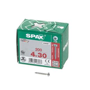 Halbrundkopf, Vollgewinde, T-STAR plus, Universalschraube Stahl WIROX 200 Stück 4 30 _0201010400303 - Spax