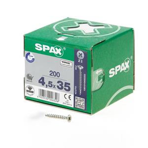 SPAX - Universalschraube SeKo St znblk Vollgewinde Kreuzschlitz Z 2, 4,5x35mm