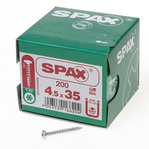 SPAX Spanplattenschraube Halbrundkopf mit Innenstern-T-Kraftangriff Abmessung:4,5 x 35mm Lieferumfang: 200 Stück