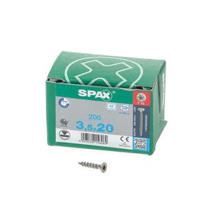 Spax Spaanplaatschroef platverzonken kop RVS T-Star T15 voldraad 3.5x20mm (per 200 stuks)