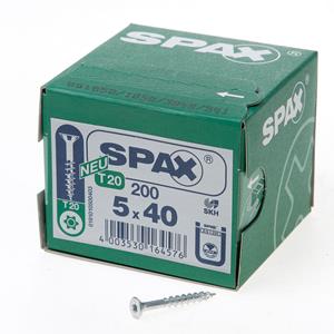SPAX - Universalschraube, 5,0 x 40mm, 200 Stück, Senkkopf, T-STAR plus, 4CUT, T