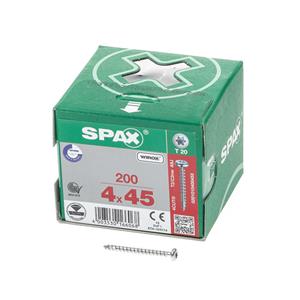 200x Spax Spanplattenschraube, Torx, panhead, Größe 4,0 x 45 mm