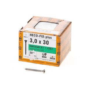 Heco Spaanplaatschroef lenskop RVS A2 pozidriv FIX-plus 3.0x30mm (per 200 stuks)