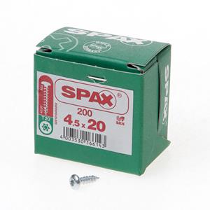 SPAX Spanplattenschraube Halbrundkopf mit Innenstern-T-Kraftangriff Abmessung:4,5 x 20mm Lieferumfang: 200 Stück