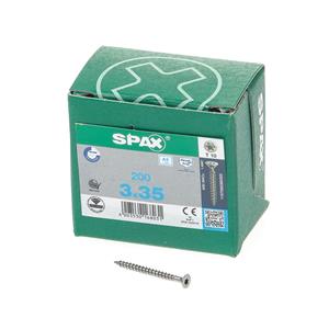 Spax Spaanplaatschroef platverzonken kop RVS T-Star T10 voldraad 3.0x35mm (per 200 stuks)