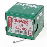 Spax Spaanplaatschroef cilinderkop verzinkt T-Star T20 4.5x40mm (per 200 stuks)