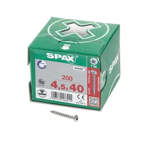 200x Spax Spanplattenschraube, Torx, panhead, Größe 4,5 x 40 mm