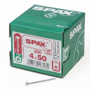 200x Spax Spanplattenschraube, Torx, panhead, Größe 4,0 x 50 mm