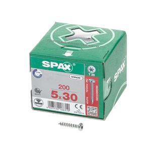 SPAX Spanplattenschraube Halbrundkopf mit Innenstern-T-Kraftangriff Abmessung:5,0 x 30mm Lieferumfang: 200 Stück