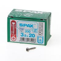 Spax Spaanplaatschroef cilinderkop RVS T-Star T15 3.5x20mm (per 200 stuks)