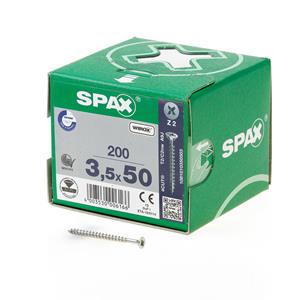 SPAX - Universalschraube SeKo St znblk Vollgewinde Kreuzschlitz Z 2, 3,5x50mm