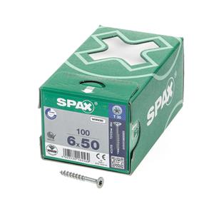 Spax Spaanplaatschroef platverzonken kop verzinkt T-Star T30 deeldraad 6.0 x 50mm