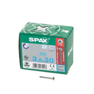 Spax Spaanplaatschroef cilinderkop RVS T-Star T15 3.5x30mm (per 200 stuks)