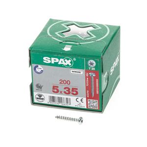 Spax Spaanplaatschroef cilinderkop verzinkt T-Star T20 5.0x35mm (per 200 stuks)