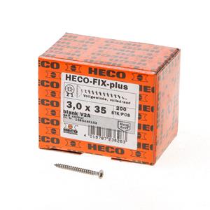 Heco Spaanplaatschroef lenskop RVS A2 pozidriv FIX-plus 3.0x35mm (per 200 stuks)