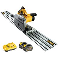 Dewalt DCS520T2R-QW XR Flexvolt Invalzaag 165mm met 2 accu's, snellader, TSTAK koffer en 1,5m geleidingsrail