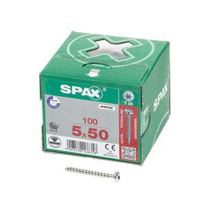 100x Spax Spanplattenschraube, Torx, panhead, Größe 5,0 x 50 mm