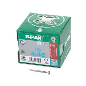 Spax Spaanplaatschroef cilinderkop RVS T-Star T20 4.0x45mm (per 200 stuks)