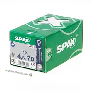 Spax - Schraube r 88094 Senkkopf m.Spitze/Kreuzschl.-PZ 4,5 x 70/59-Z Stahl galvanisch verzinkt wirox