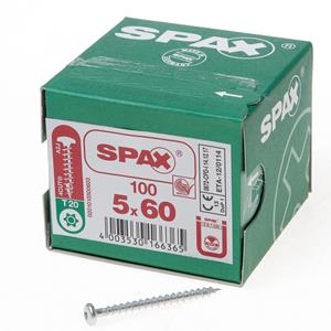 SPAX Spanplattenschraube Halbrundkopf mit Innenstern-T-Kraftangriff Abmessung:5,0 x 60mm Lieferumfang: 100 Stück
