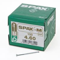 Spax m MDF Spaanplaatschroef met boorpunt verzinkt T-Star T20 deeldraad 4.0x60mm (per 100 stuks)