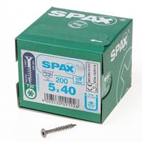 Spax Spaanplaatschroef platverzonken kop RVS T-Star T20 deeldraad 5.0x40mm (per 200 stuks)