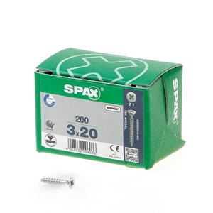 Spax Senkkopf, Kreuzschlitz Z, Vollgewinde 3,0 x 20 mm, 200 Stück