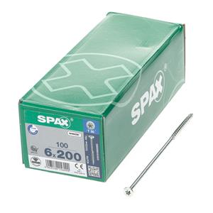 Spax Spaanplaatschroef platverzonken kop verzinkt T-Star T30 deeldraad 6.0 x 200mm