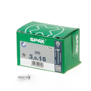 SPAX - Universalschraube SeKo St znblk Vollgewinde Kreuzschlitz Z 2, 3,5x16mm