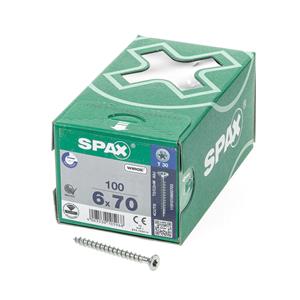 Spax Spaanplaatschroef platverzonken kop verzinkt T-Star T30 6.0x70mm (per 100 stuks)