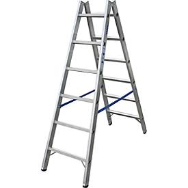 KRAUSE Dubbele trapladder, van aluminium, 2x 6 sporten