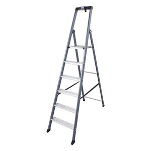 KRAUSE Trapladder, geanodiseerd, 6 treden