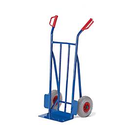 Rollcart Sackkarre 22-9601 tragfähig bis 250kg blau 40x18cm Stahl TPE-Bereifung
