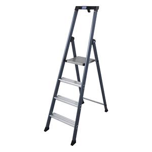 KRAUSE Trapladder, geanodiseerd, 4 treden